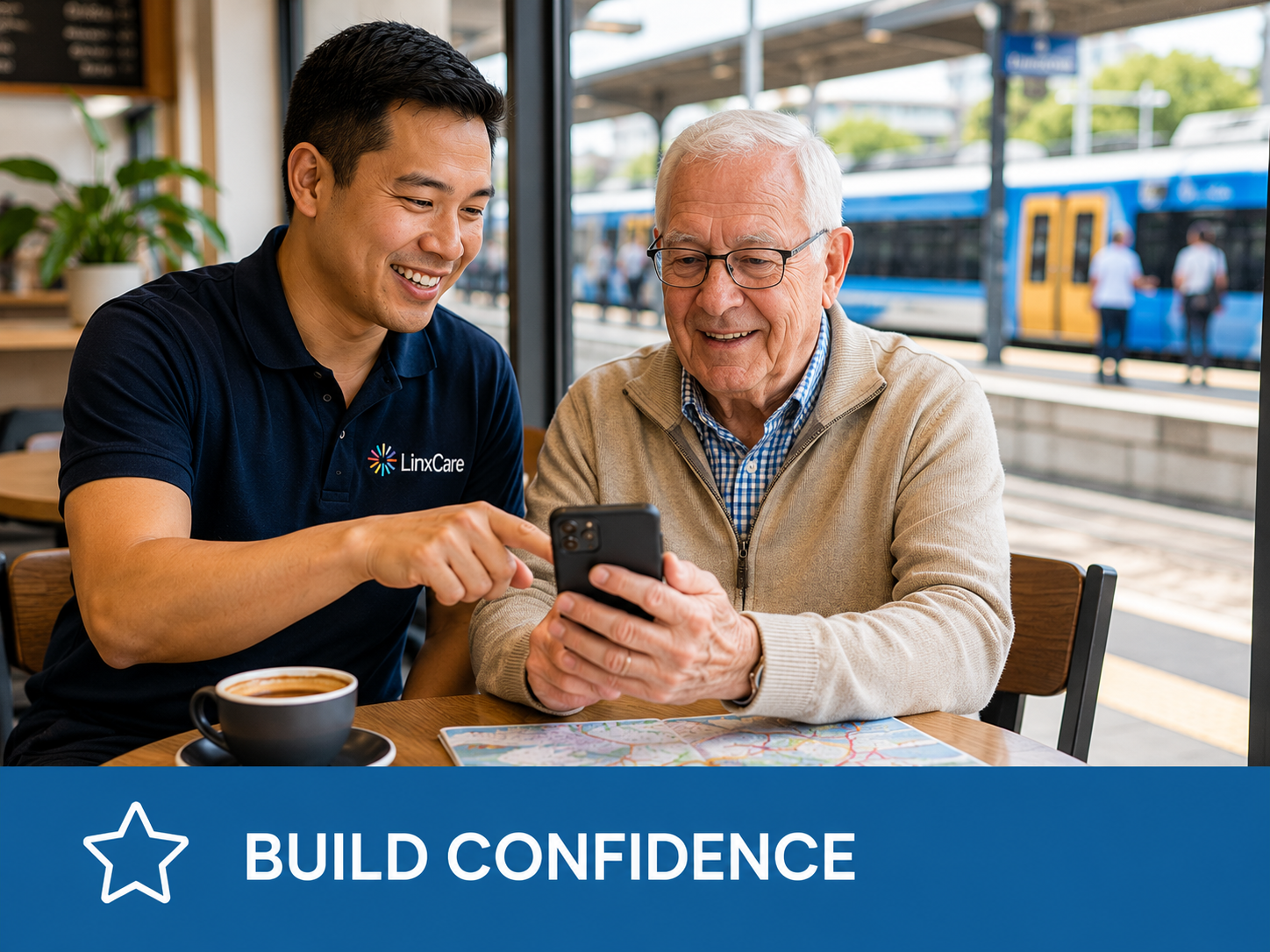 An Independence Mentor helping a participant build practical skills