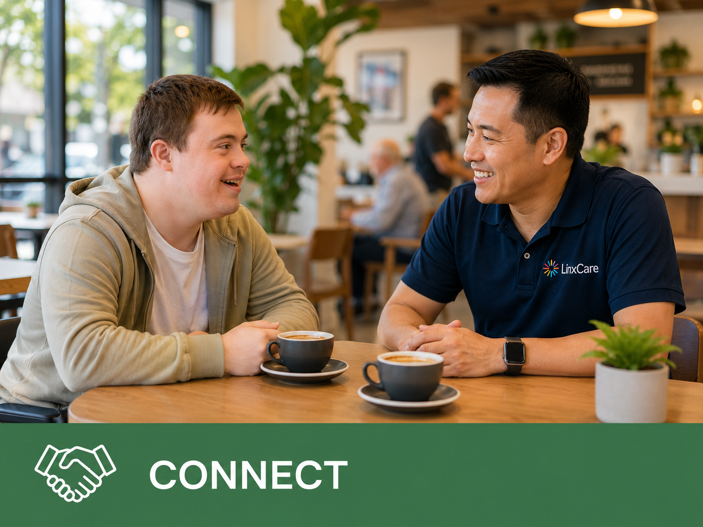 An Independence Mentor connecting with a participant